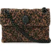 Kurt Geiger Womens Dk.brn Com Mini Kensington Kurt Leopard Suede Cross-body Bag In Brown