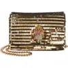 Kurt Geiger London Mini Kensington Paillette Shoulder Bag In Gold