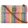 Kurt Geiger London Mini Kensington Quilted Crossbody Bag In Pink Woven Multi