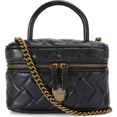 Kurt Geiger London Mini Kensington Quilted Leather Cosmetics Case In Black