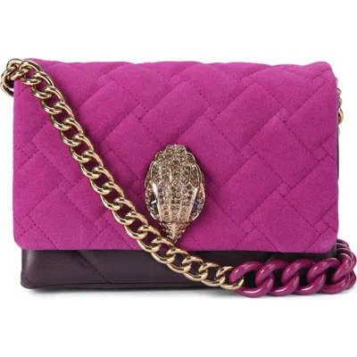 Kurt Geiger London Mini Kensington Quilted Suede Crossbody Bag In Pink