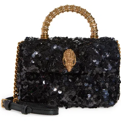 Kurt Geiger London Mini Kensington Sequin Top Handle Bag In Gray