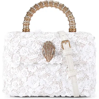 Kurt Geiger London Mini Kensington Sequin Top Handle Bag In White