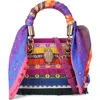Kurt Geiger Square Mini Kensington Embellished Top Handle Bag In Purple