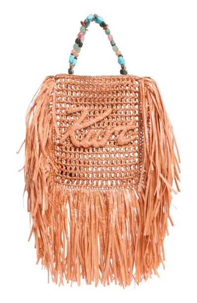 Kurt Geiger London Mini Kurt Fringe Tote In Orange
