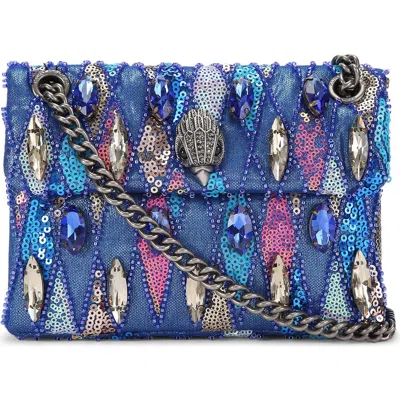Kurt Geiger London Mini Sequin Kensington Convertible Crossbody Bag In Blue