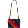 Kurt Geiger London Mini Soho Quilted Leather Shoulder Bag In Purple