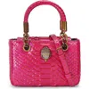 Kurt Geiger London Mini Square Kensington Croc-embossed Leather Top Handle Bag In Pink