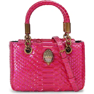 Kurt Geiger London Mini Square Kensington Croc-embossed Leather Top Handle Bag In Pink