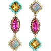 Kurt Geiger London Mismatch Linear Drop Earrings In Multi