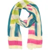 Kurt Geiger London Mixed Stripe Oblong Scarf In Bone Multi