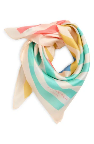 Kurt Geiger London Mixed Stripe Silk Bandana In Multi