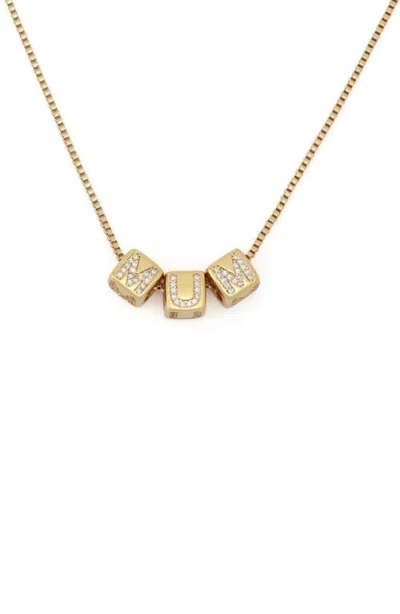 Kurt Geiger London Mum Cube Pendant Necklace In Gold