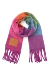 Kurt Geiger London Neon Wave Yarn Dye Fringe Scarf In Multi