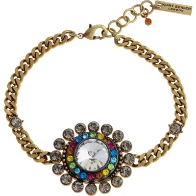Kurt Geiger London Octavia Charm Chain Flex Bracelet In Gold