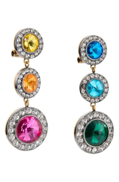 Kurt Geiger London Octavia Crystal Linear Drop Earrings In Multi
