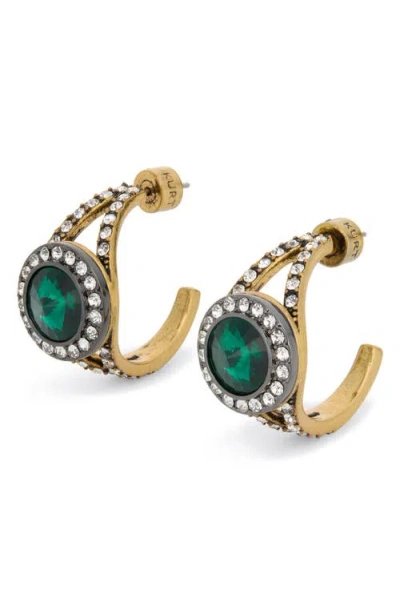 Kurt Geiger London Octavia Hoop Earrings In Green