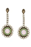 Kurt Geiger London Octavia Statement Drop Earrings In Green