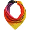 Kurt Geiger London Ombré Print Silk Square Scarf In Multi