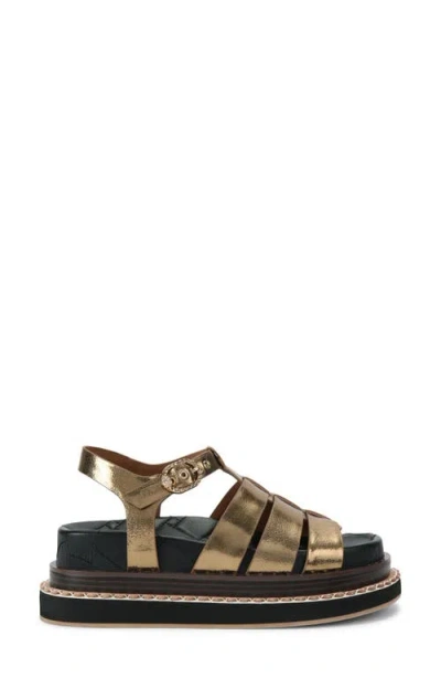 Kurt Geiger London Metallic Leather Orson Sandals In Gold
