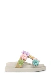 Kurt Geiger Womens Mult/other Orson Flower Woven Sandals Eur 37 / 4 Uk In Multi Floral