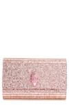 Kurt Geiger London Party Eagle Glitter Clutch In Light/pastel Pink