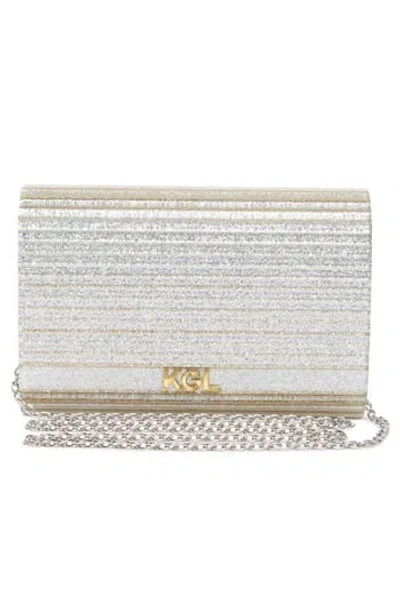 Kurt Geiger London Party Glitter Envelope Clutch In Silver