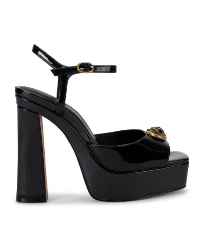 Kurt Geiger London Patent Chelsea Platform Heels 130 In Black