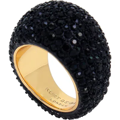 Kurt Geiger London Pavé Crystal Dome Cocktail Ring In Black