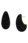Kurt Geiger London Pavé Crystal Dome Drop Earrings In Black