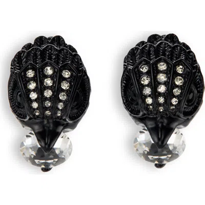 Kurt Geiger London Pavé Crystal Eagle Head Stud Earrings In Black