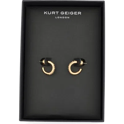 Kurt Geiger London Pavé Crystal Mini Huggie Hoop Earrings In Gold