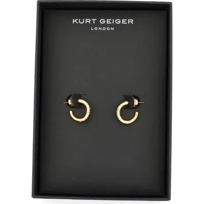 Kurt Geiger London Pavé Crystal Mini Huggie Hoop Earrings In Green