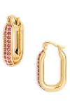 Kurt Geiger London Pavé Crystal Oval Hoop Earrings In Gold