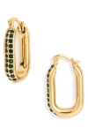 Kurt Geiger London Pavé Crystal Oval Hoop Earrings In Gold