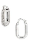 Kurt Geiger London Pavé Crystal Oval Hoop Earrings In Silver