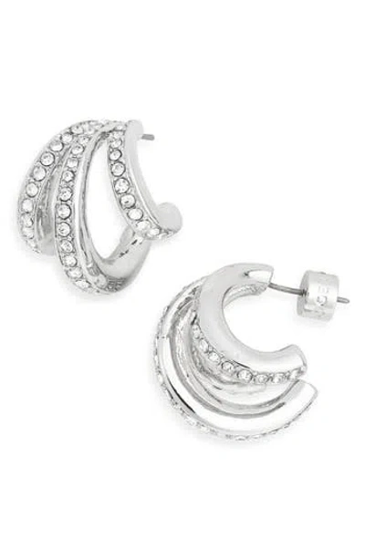 Kurt Geiger London Pavé Crystal Triple Huggie Hoop Earrings