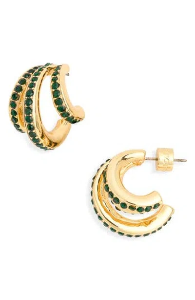 Kurt Geiger London Pavé Crystal Triple Huggie Hoop Earrings In Multi