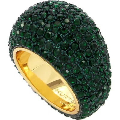 Kurt Geiger London Pavé Dome Cocktail Ring In Green