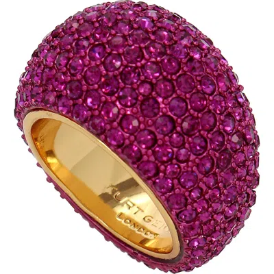 Kurt Geiger Pave Dome Cocktail Ring In Pink