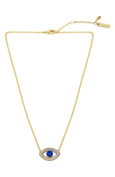 Kurt Geiger London Pavé Evil Eye Pendant Necklace In Blue