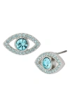Kurt Geiger London Pavé Evil Eye Stud Earrings In Blue