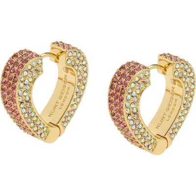 Kurt Geiger London Pavé Heart Huggie Earrings