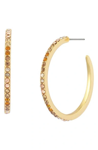 Kurt Geiger London Pavé Medium Hoop Earrings In Gold