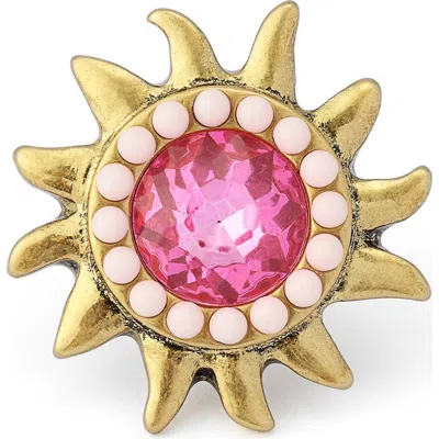 Kurt Geiger London Pavé Stone Sun Cocktail Ring In Multi