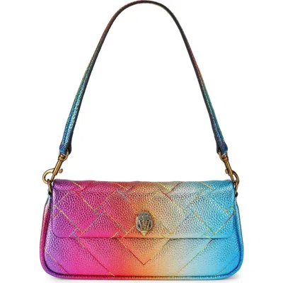 Kurt Geiger London Pickle Quilted Metallic Leather Shoulder Bag In Blue