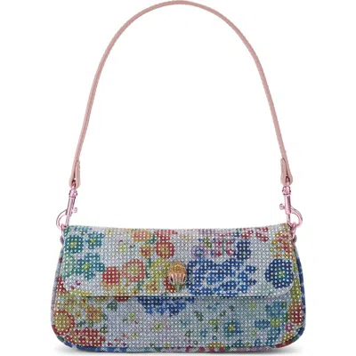 Kurt Geiger Crystal-embellished Floral-print Shoulder Bag In Multi