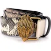 Kurt Geiger London Pieced Snakeskin Print Leather Belt