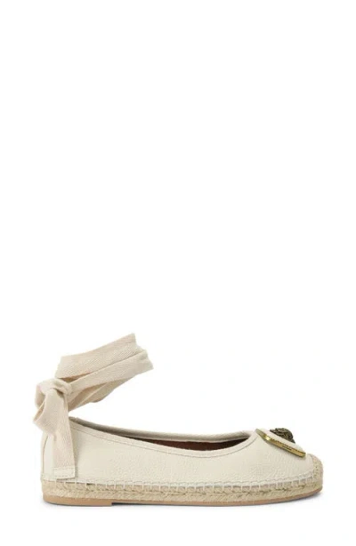 Kurt Geiger London Pimlico Espadrille Ankle Wrap Ballet Flat In Neutral