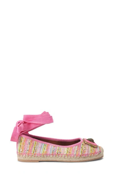 Kurt Geiger London Pimlico Espadrille Ankle Wrap Ballet Flat In Pink